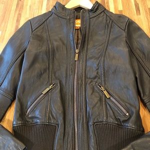 Kors by Michael Kors, leather bomber jacket.